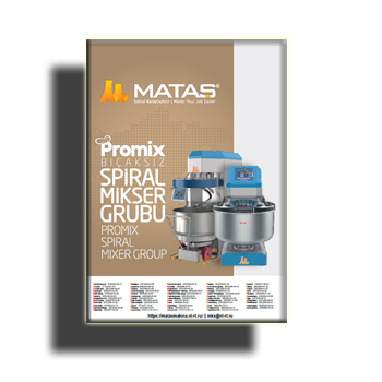 Каталог спиральных миксеров серии Promix (eng) производства MATAS MAKINA